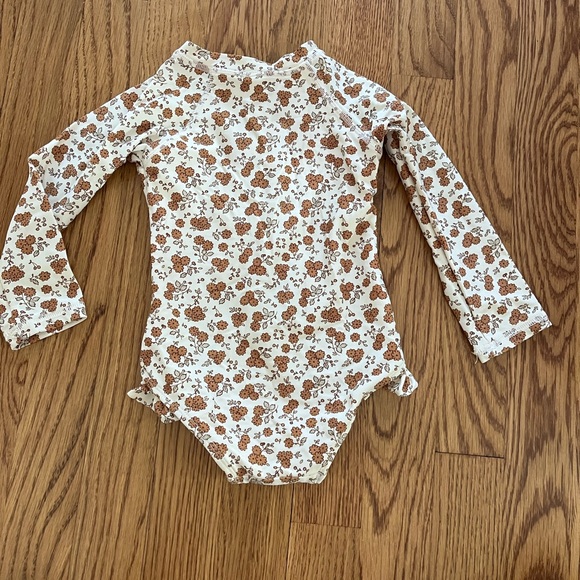 Floral Long Sleeve Kids Swimsuit - Picture 3 of 3